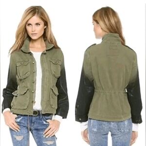 Current Elliott Utility/Military Jacket, Ombre Coated Sleeves, Size Medium (2)